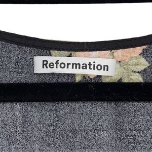 Reformation Black Aphrodite Rose Floral Britt Midi Dress - 14